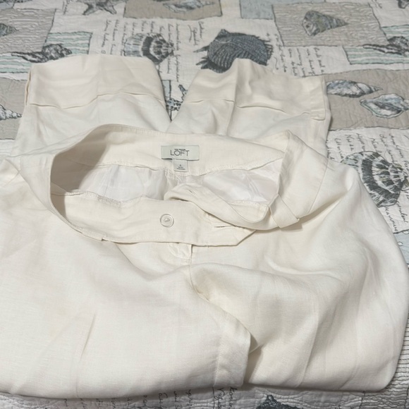 Loft “Ann” fit lined linen crop pants - Picture 1 of 3